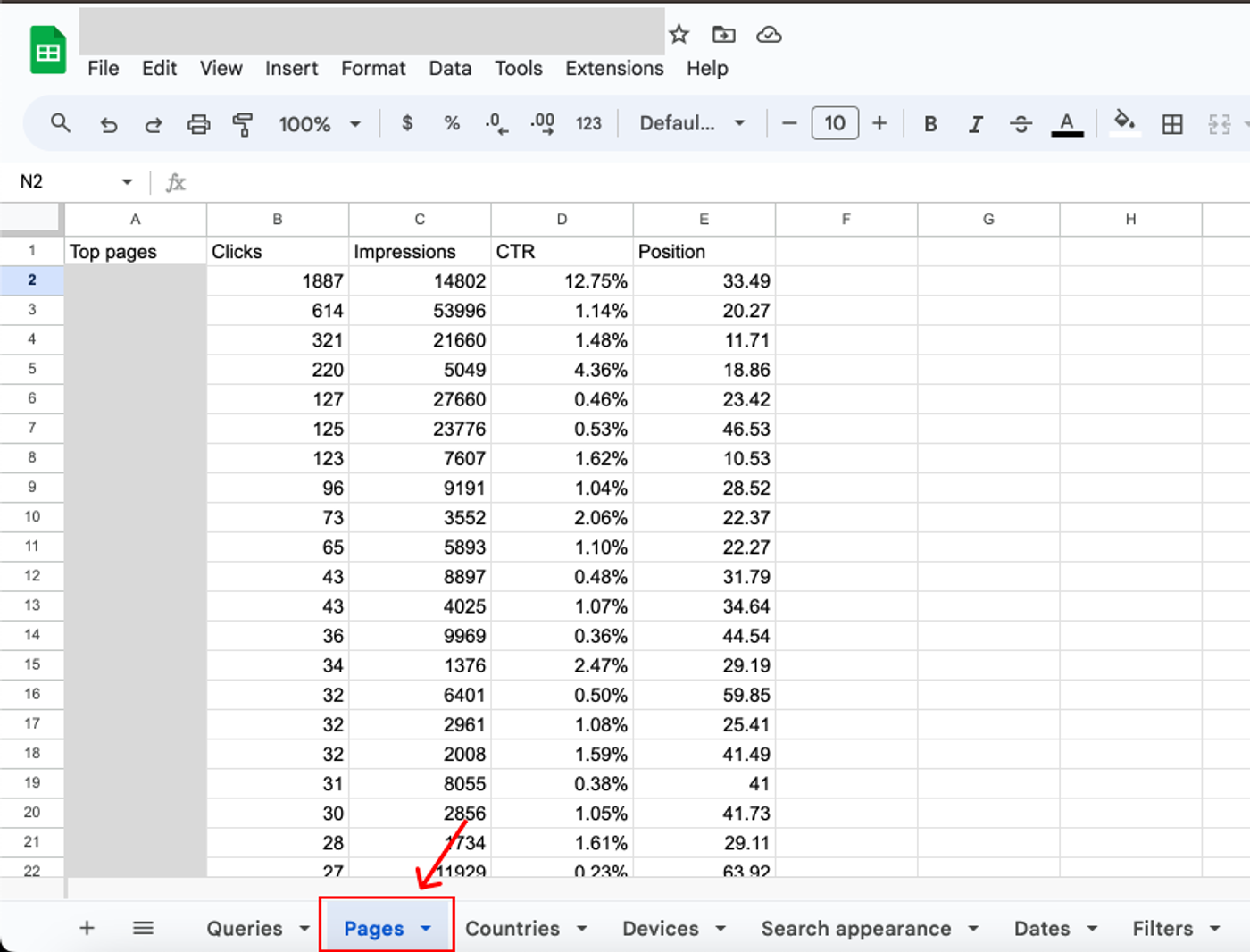 Go to "Pages" and copy data