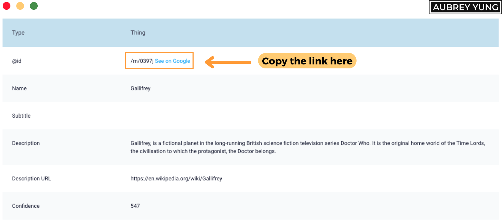 Find knowledge graph ID