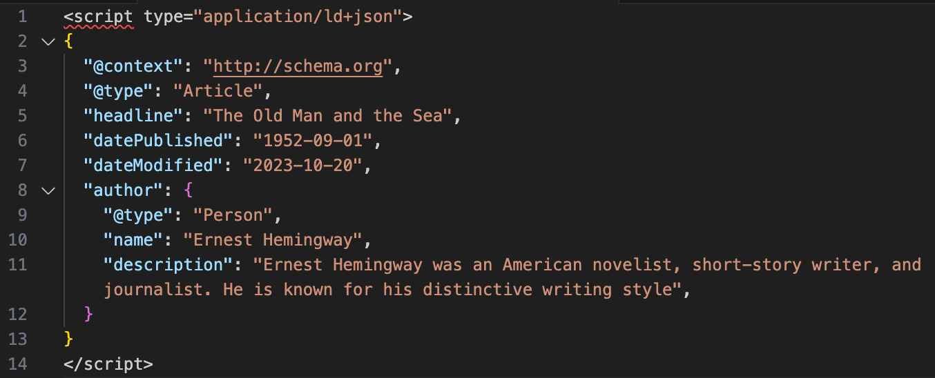 Use Person schema in Article schema