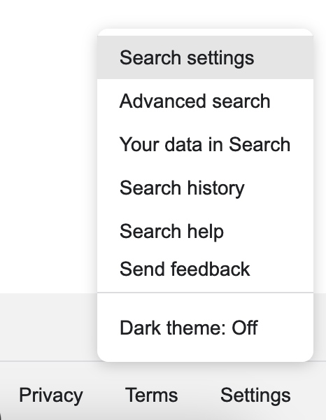Click “Search settings”
