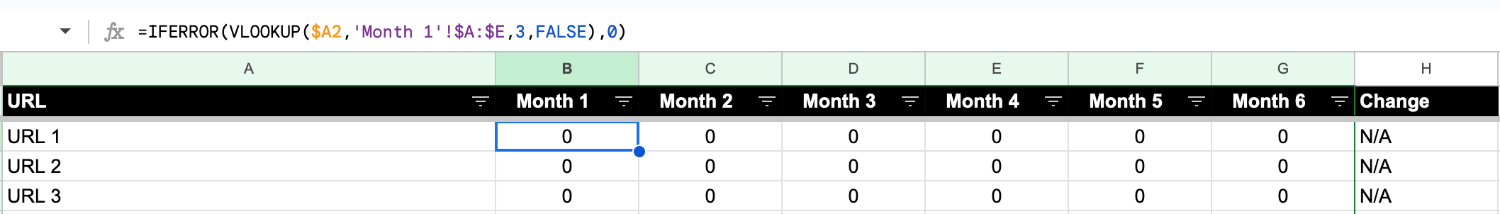 Use VLOOKUP to search for impressions number