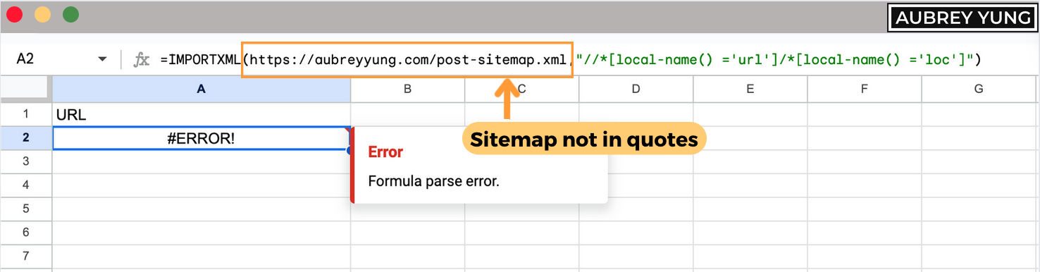 Sitemap not in quotes