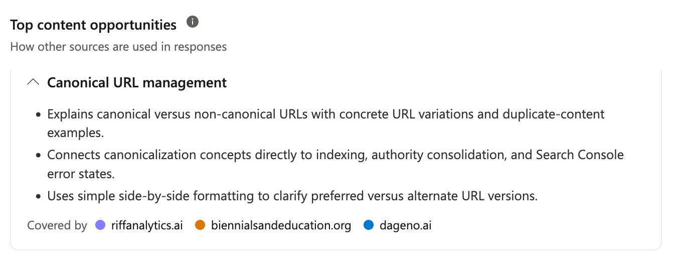 Top content opportunities in Microsoft Clarity