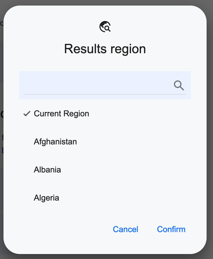 Choose the preferred  “Result regions”
