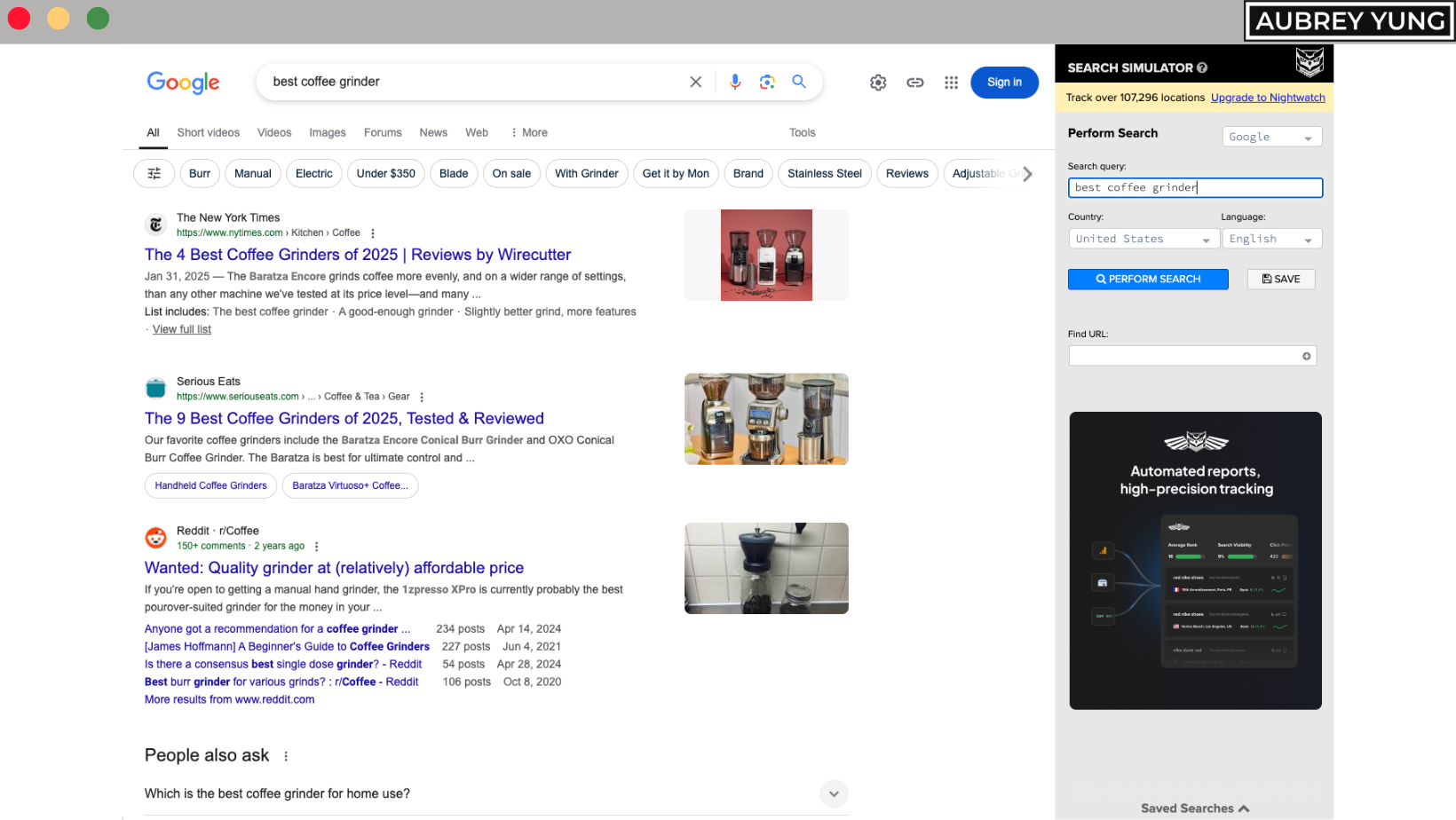 SEO Search Simulator by Nightwatch