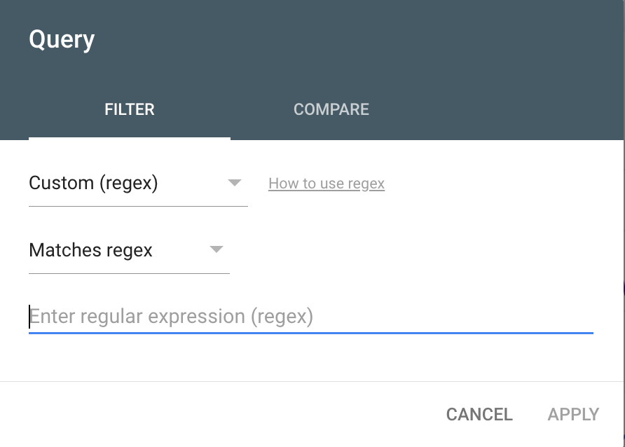 Enter the Regex in the Custom (regex) Filter
