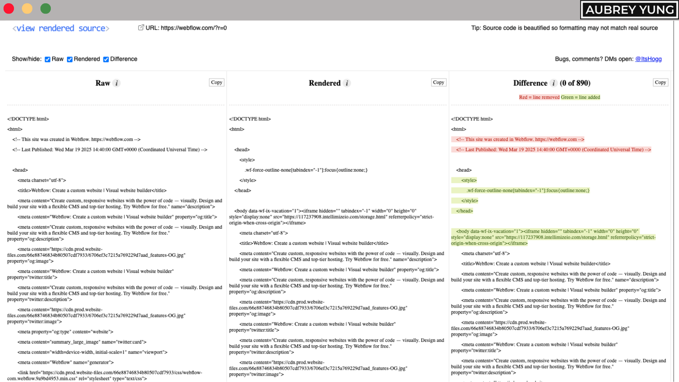 View Rendered Source