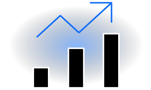 Upward trending chart icon