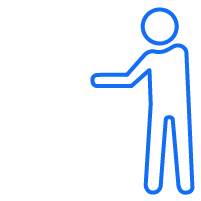 Icon showing a person using a kiosk - Counter Solutions - Shift4