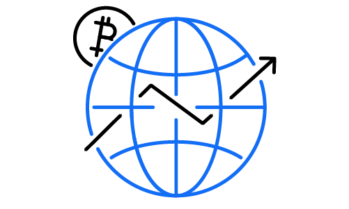 Icon representing global crypto markets - crypto payment processing - Shift4