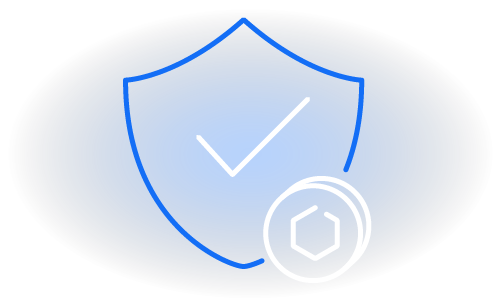 Icon representing trusted settlements - crypto payment processing - Shift4