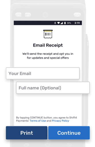 Receipt and newsletter enrollment