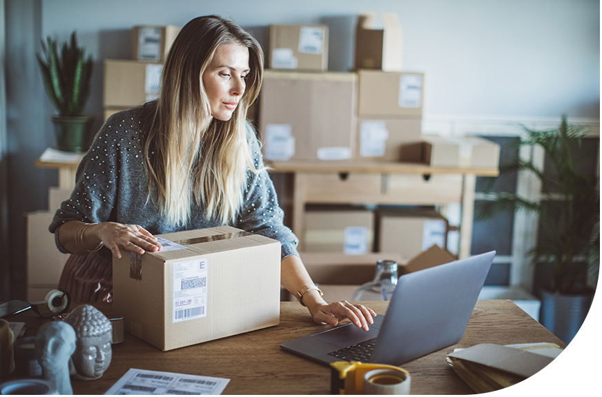 Woman using laptop