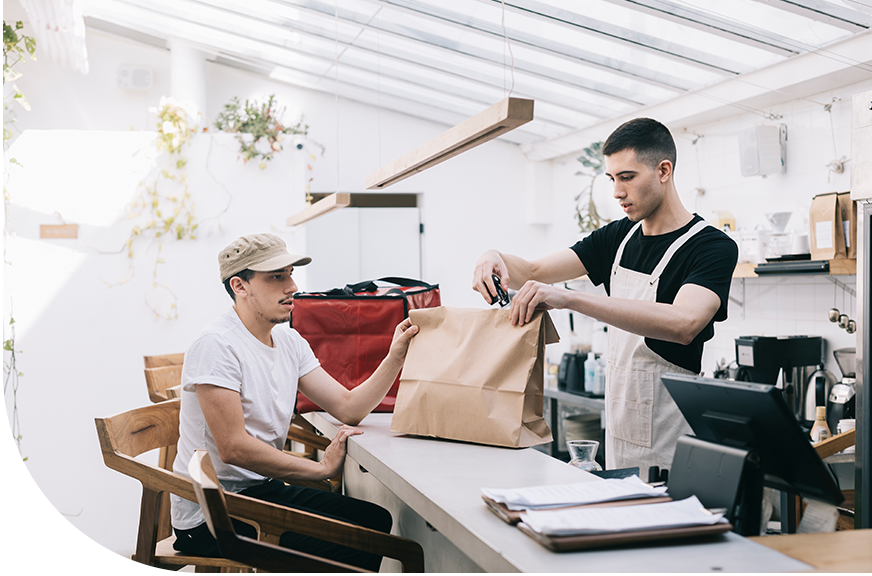 Business Packing up food for delivery driver