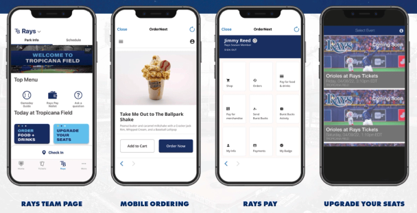 Shift4 Case Study Tampa Bay Rays mobile app screenshots