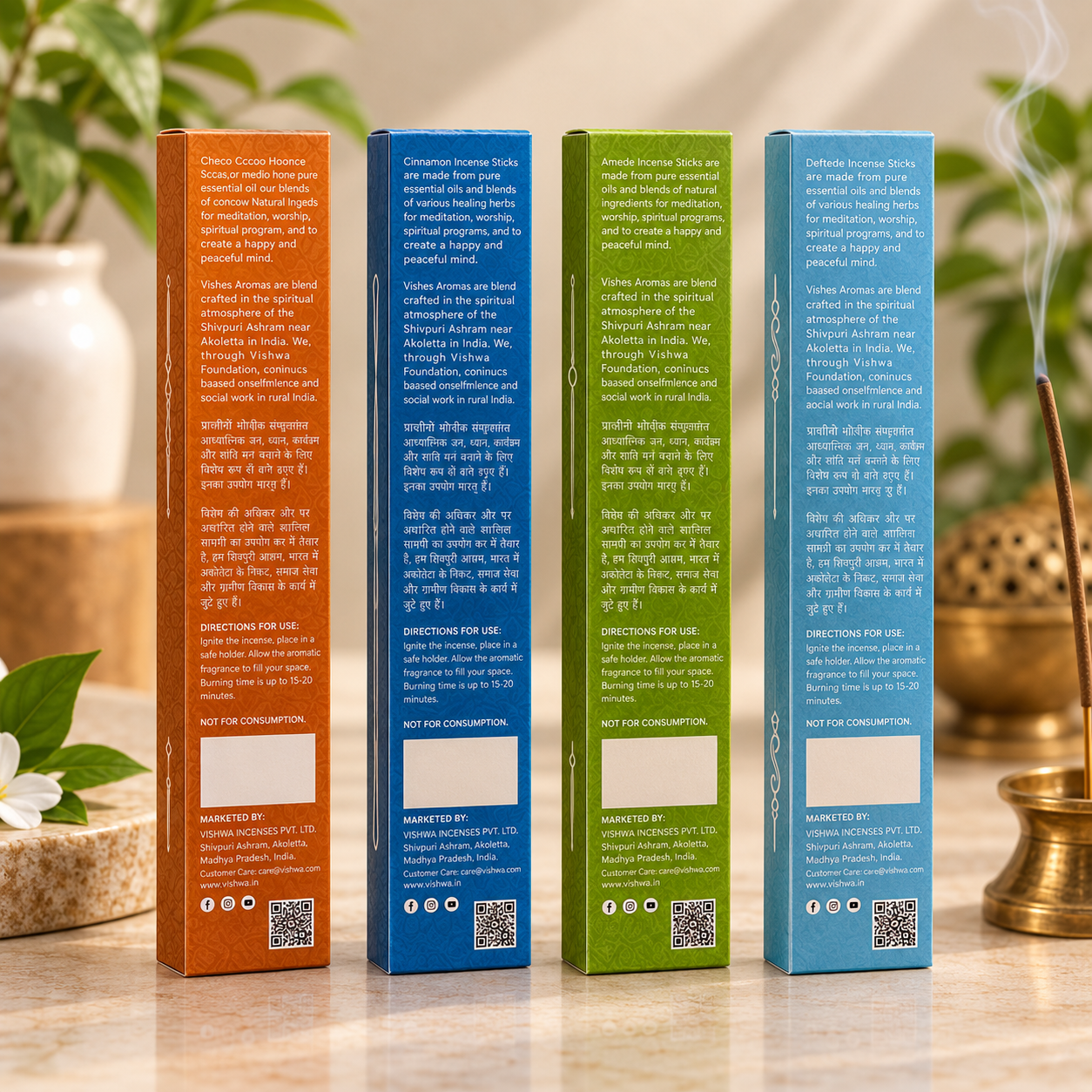 Incense Sticks Bundle - Exotic - ( Choco Cocoa + Cinnamon + Daffodil + Arruda ) 2