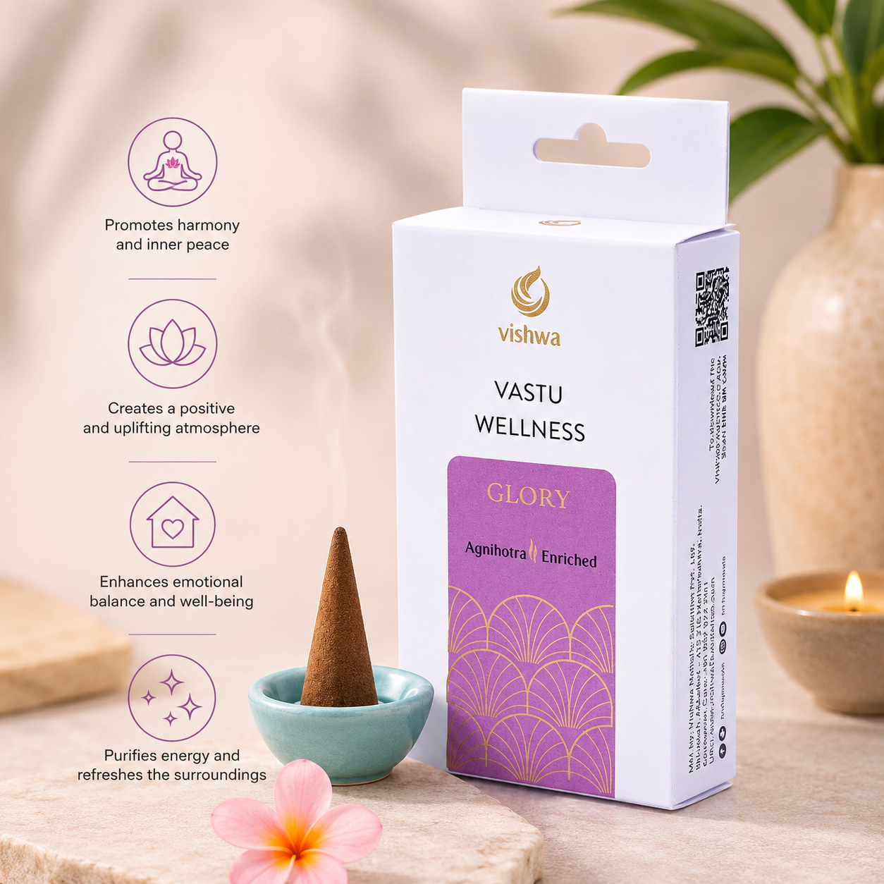 Vastu Wellness Incense Cones - Glory  3
