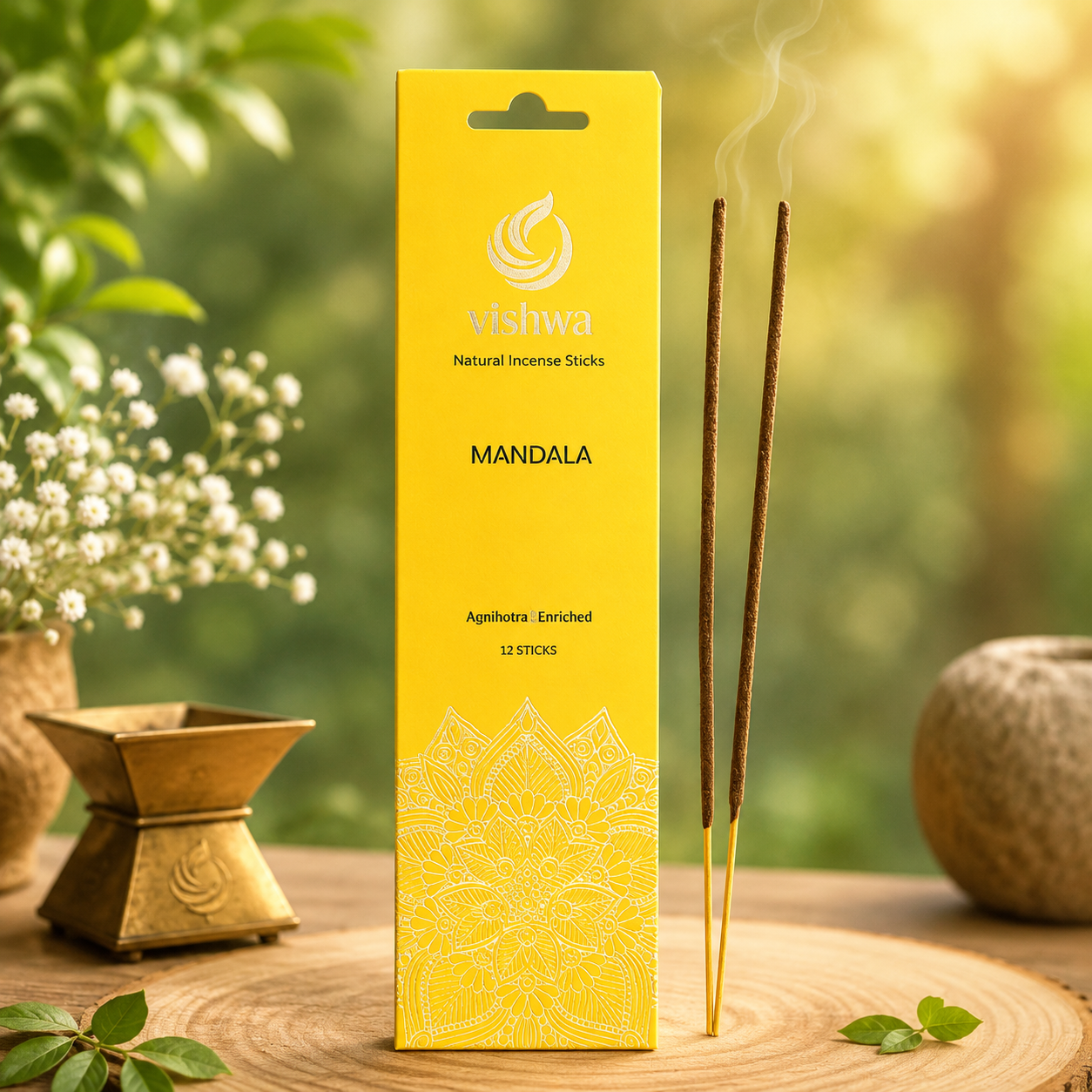 Mandala Incense Sticks - Yellow 