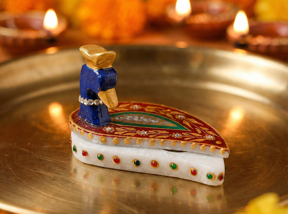 Marble Peacock Shaped Kumkum Dibbi