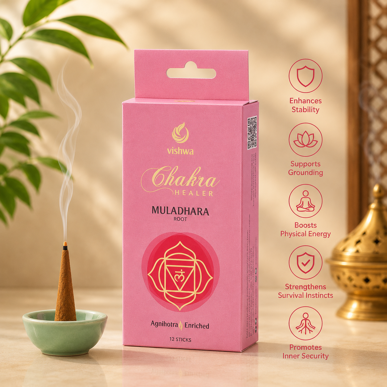 Chakra Healer Incense Cones - Muladhra 4