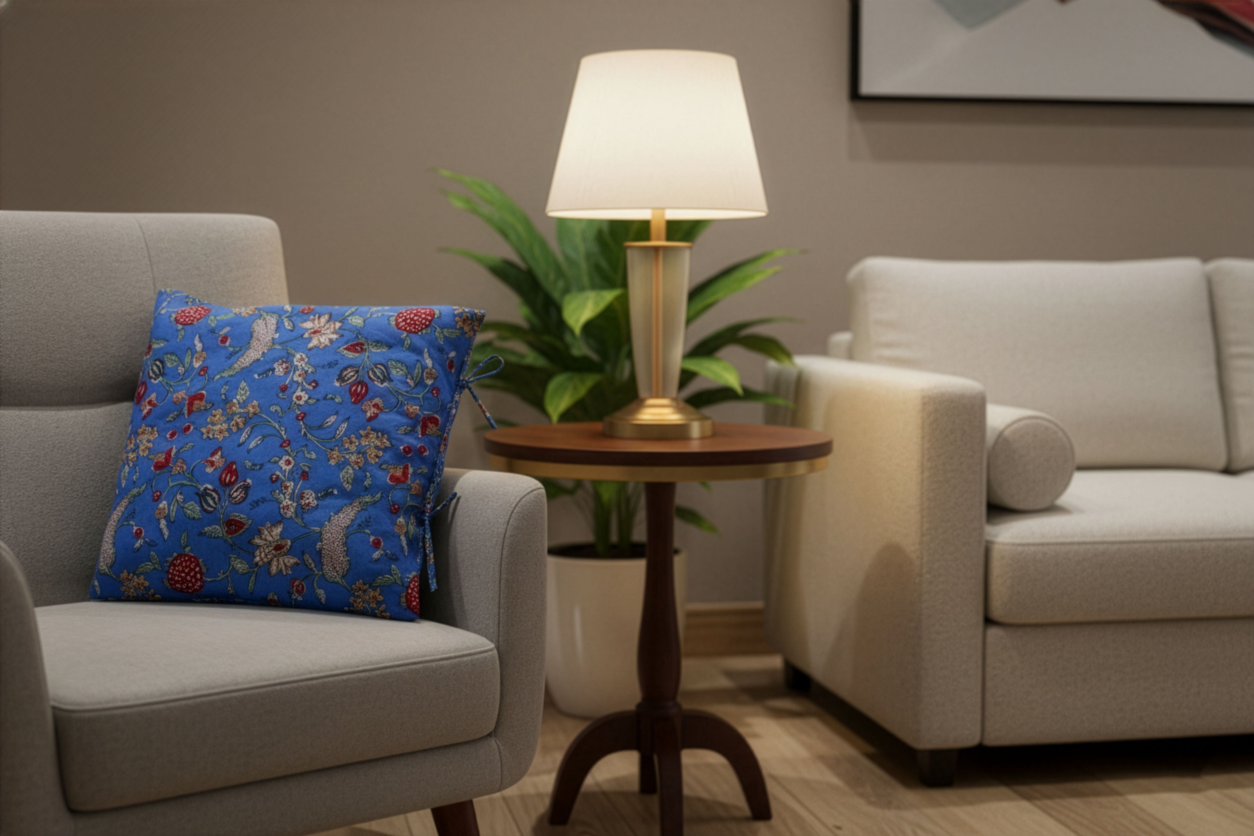 Agnihotra Floor Cushion- Blue 3