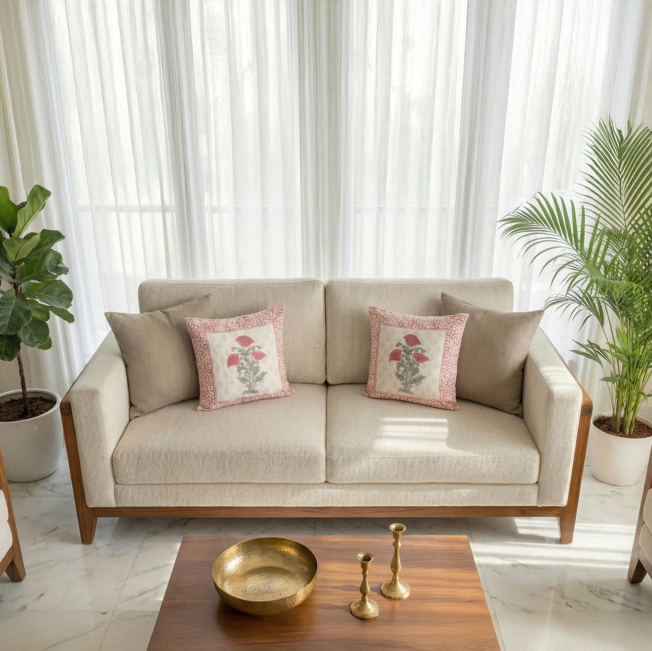 Royal Bloom Embroidered Cushion Cover 6