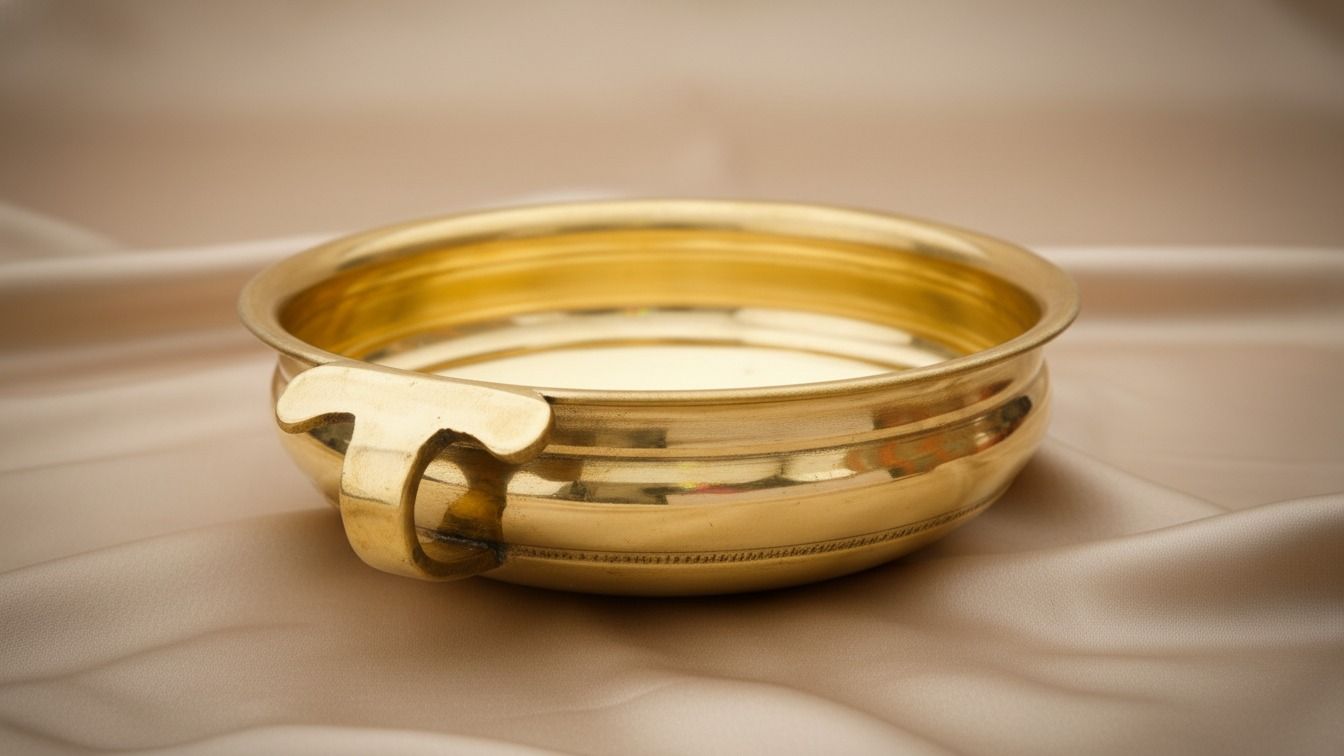 Traditional Brass Urli Bowl ( 8 inches ) 4