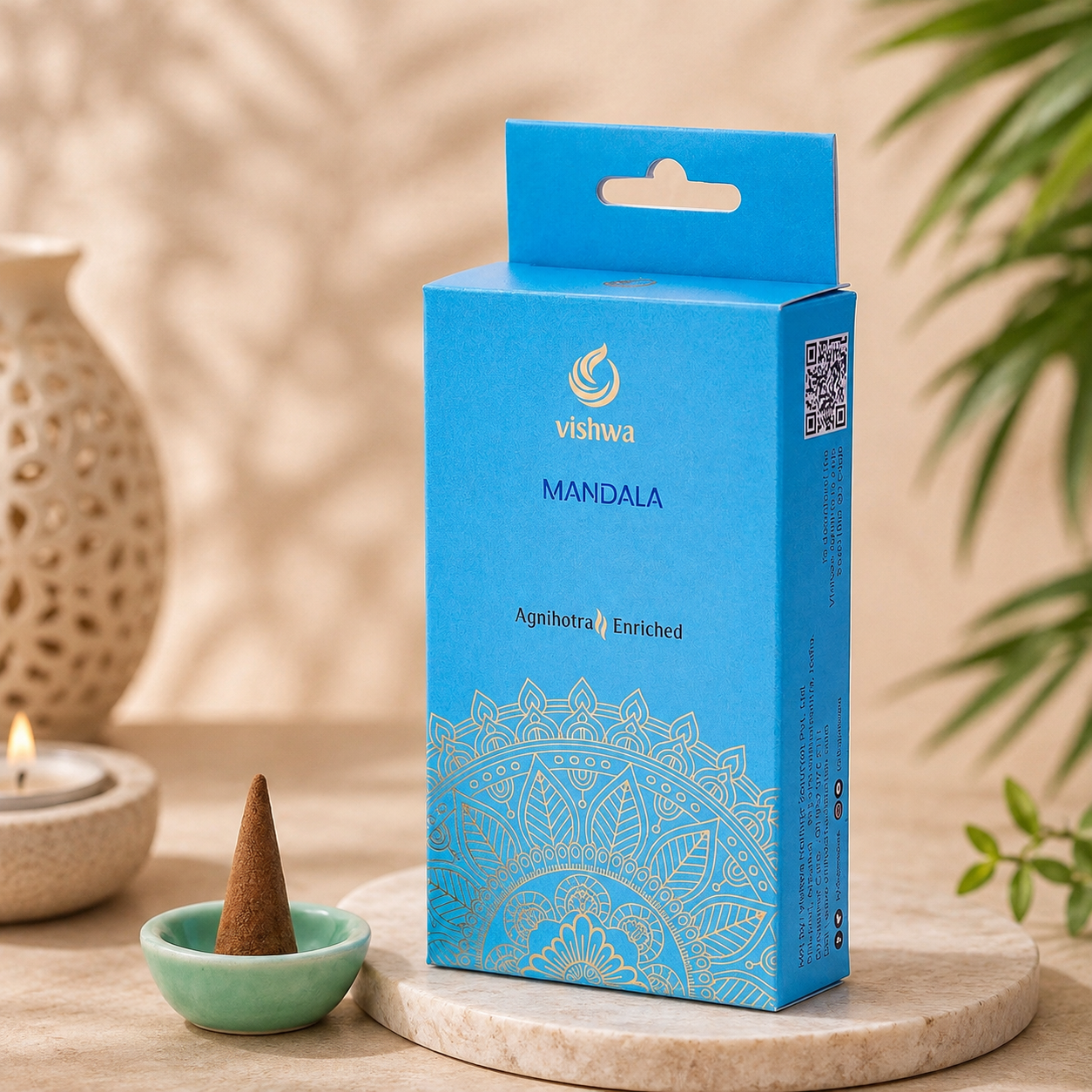 Mandala Incense Cones - Sky Blue