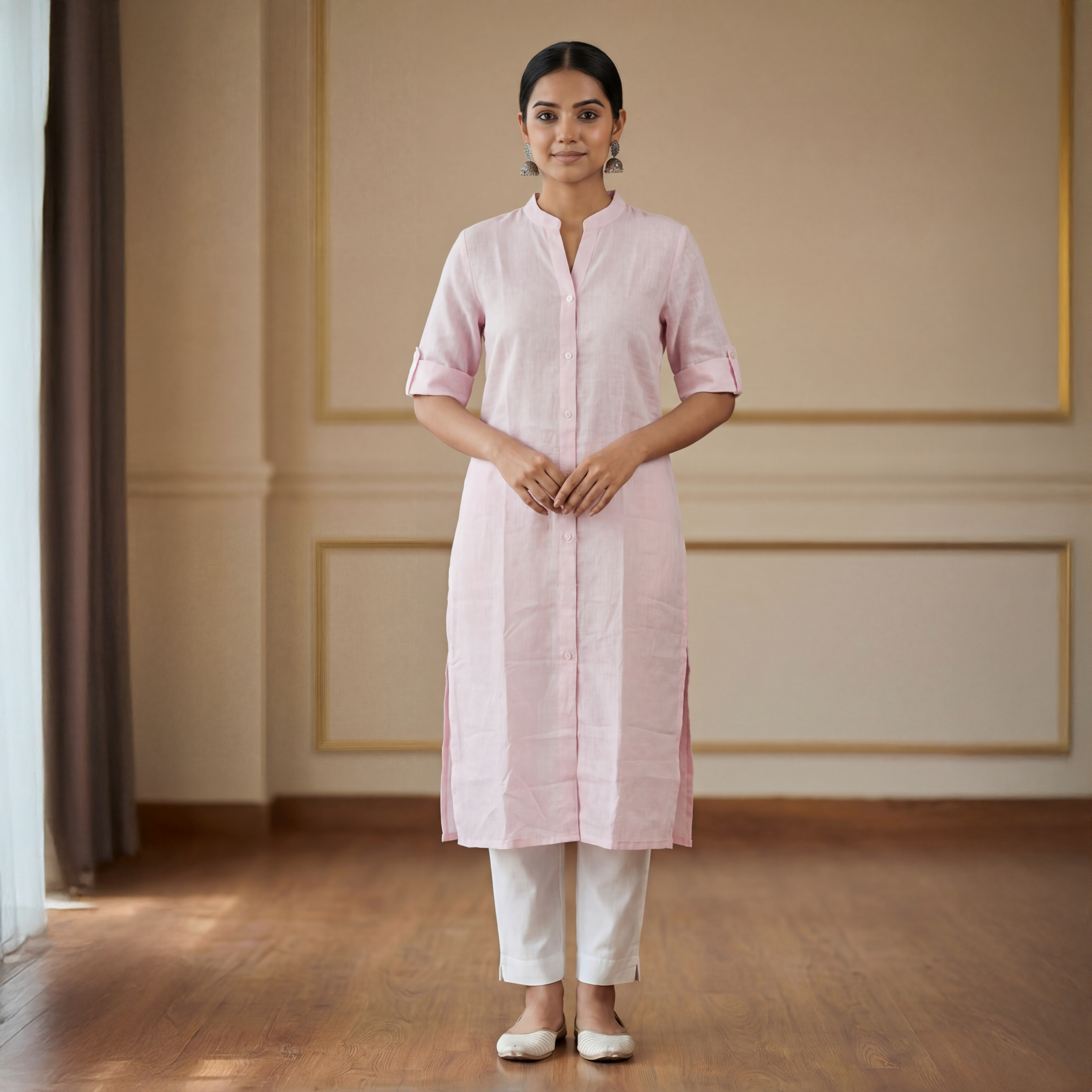 Soft Pink - Women's Long Kurta 