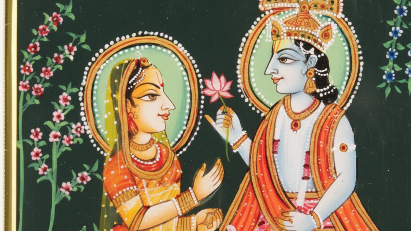 Radha Krishna Marble Miniature Painting 2