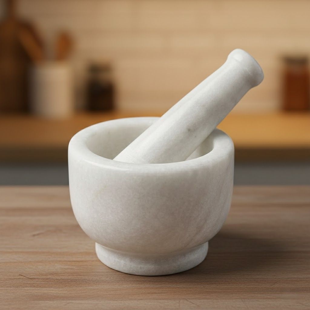 White Marble Khalbatta ( Mortar & Pestle )