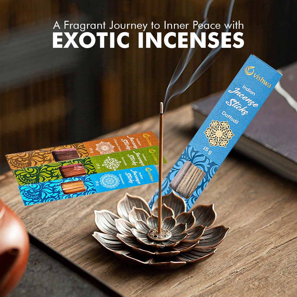 Mid - Range Incense Sticks Bundle - Exotic - ( Choco Cocoa + Cinnamon + Daffodil + Arruda ) 3
