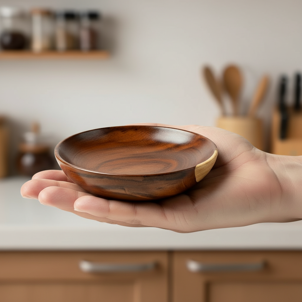 Handcrafted Wooden Serving Bowl 3