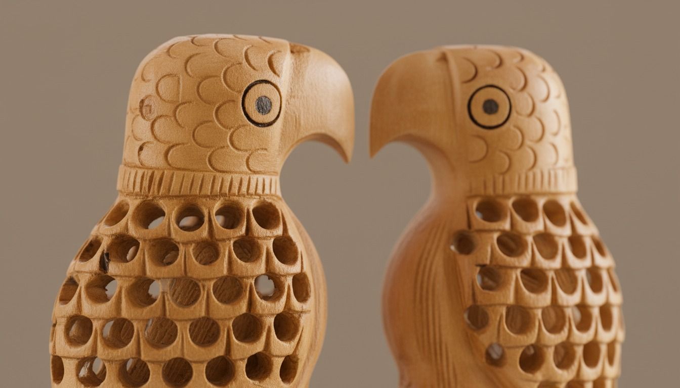 Handcrafted Wooden Love Birds - Decorative Art 3