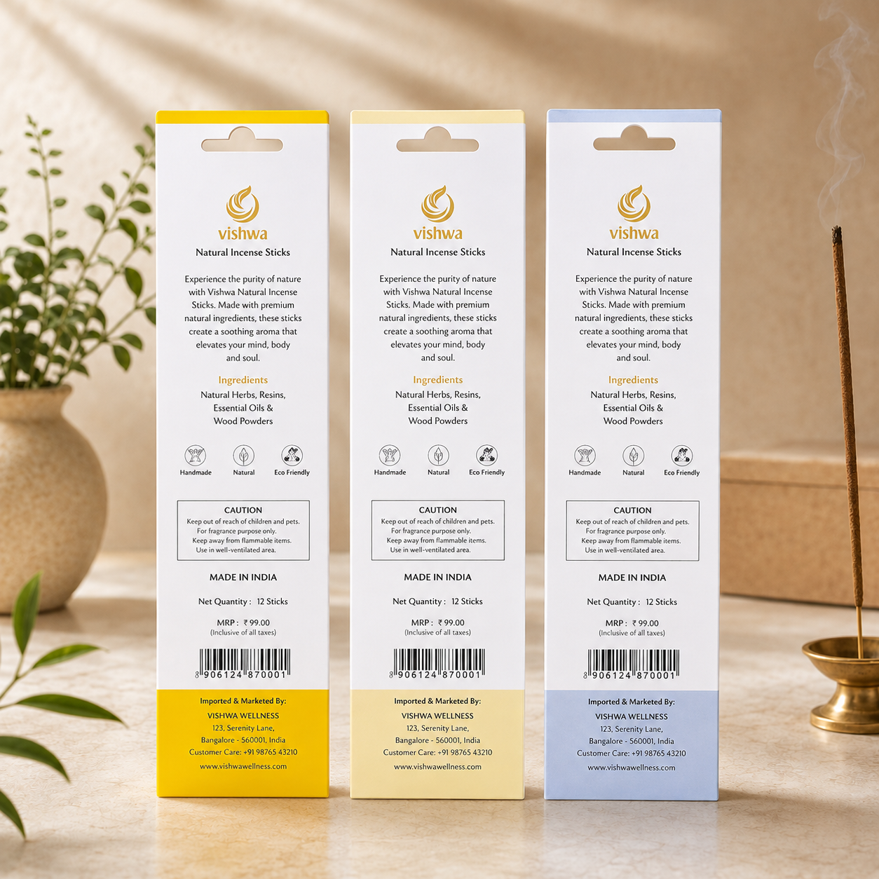 Floral Incense Stick Bundle (Chafa + Jasmine + Nagchampa) 2