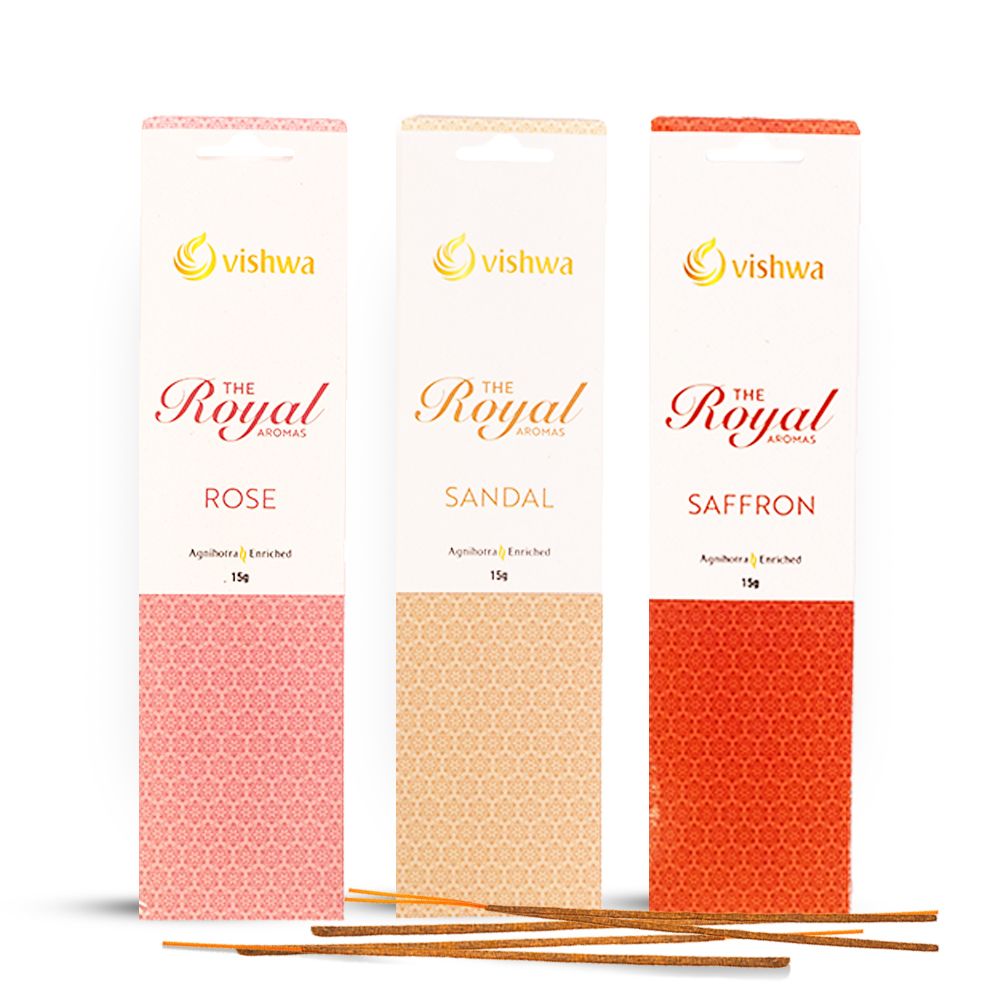 Premium Incense Sticks Bundle - Royal - ( Rose + Saffron+ Sandal)