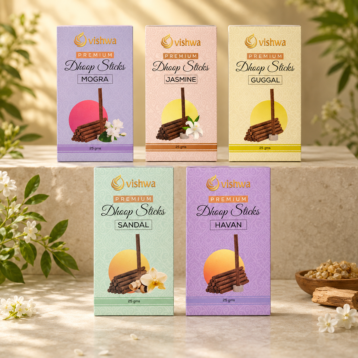 Assorted Dhoop Sticks Bundle - All 5 2