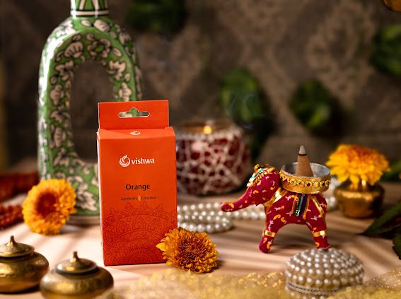 Mandala Incense Cone - Orange 3