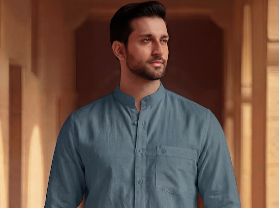 Men's Shirt- Blue  3