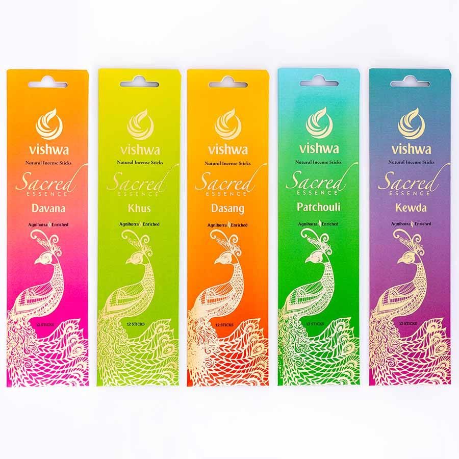 Sacred Essence Incense Stick Bundle (Dasang + Davana + Kewda + Khus + Patchouli)