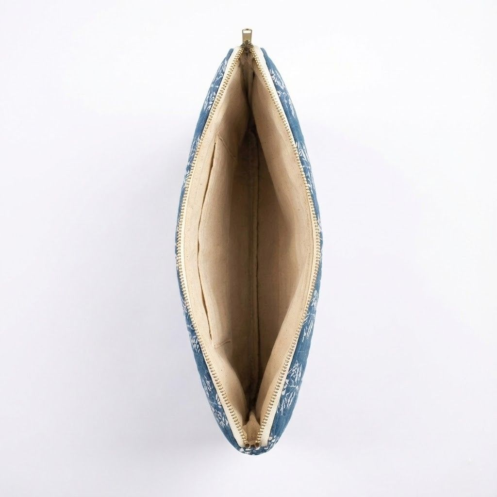 Geometric Blue Patterned Quilted Laptop Sleeve 5