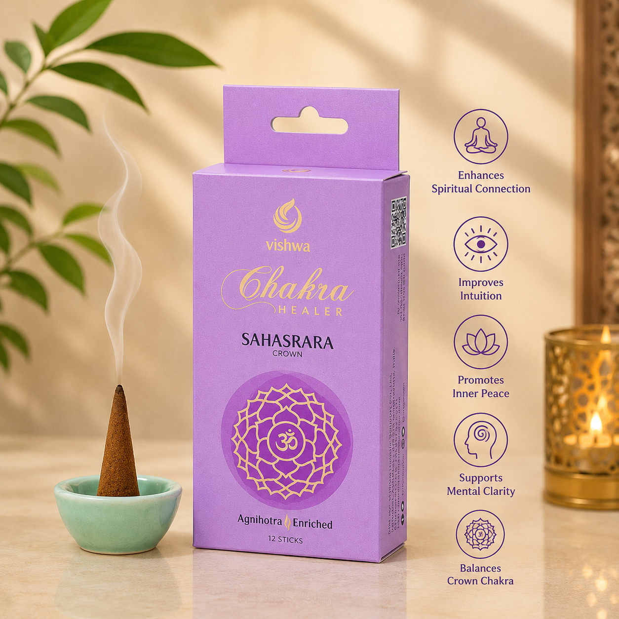 Chakra Healer Incense Cone - Sahasrara 4