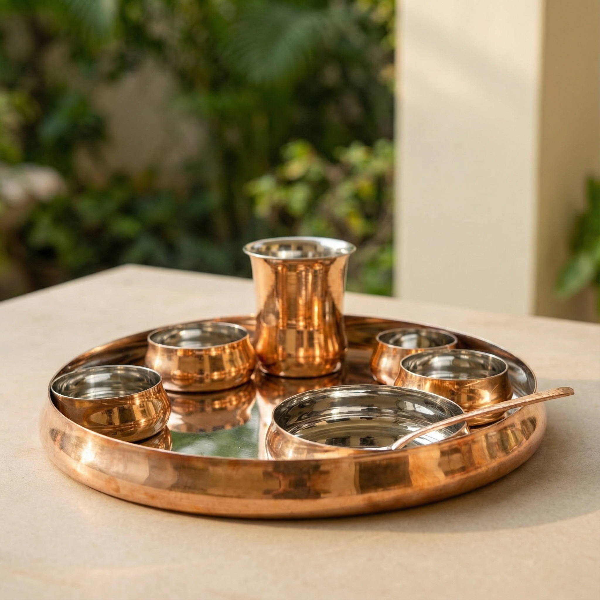 Copper Thali Set