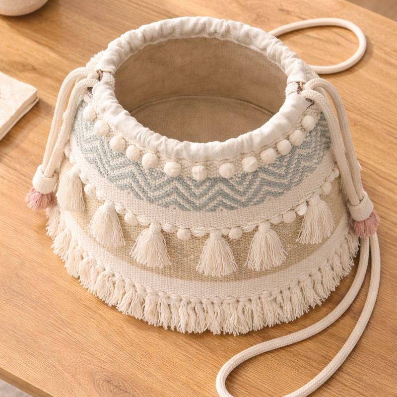 Sage Boho Fringe Backpack 3