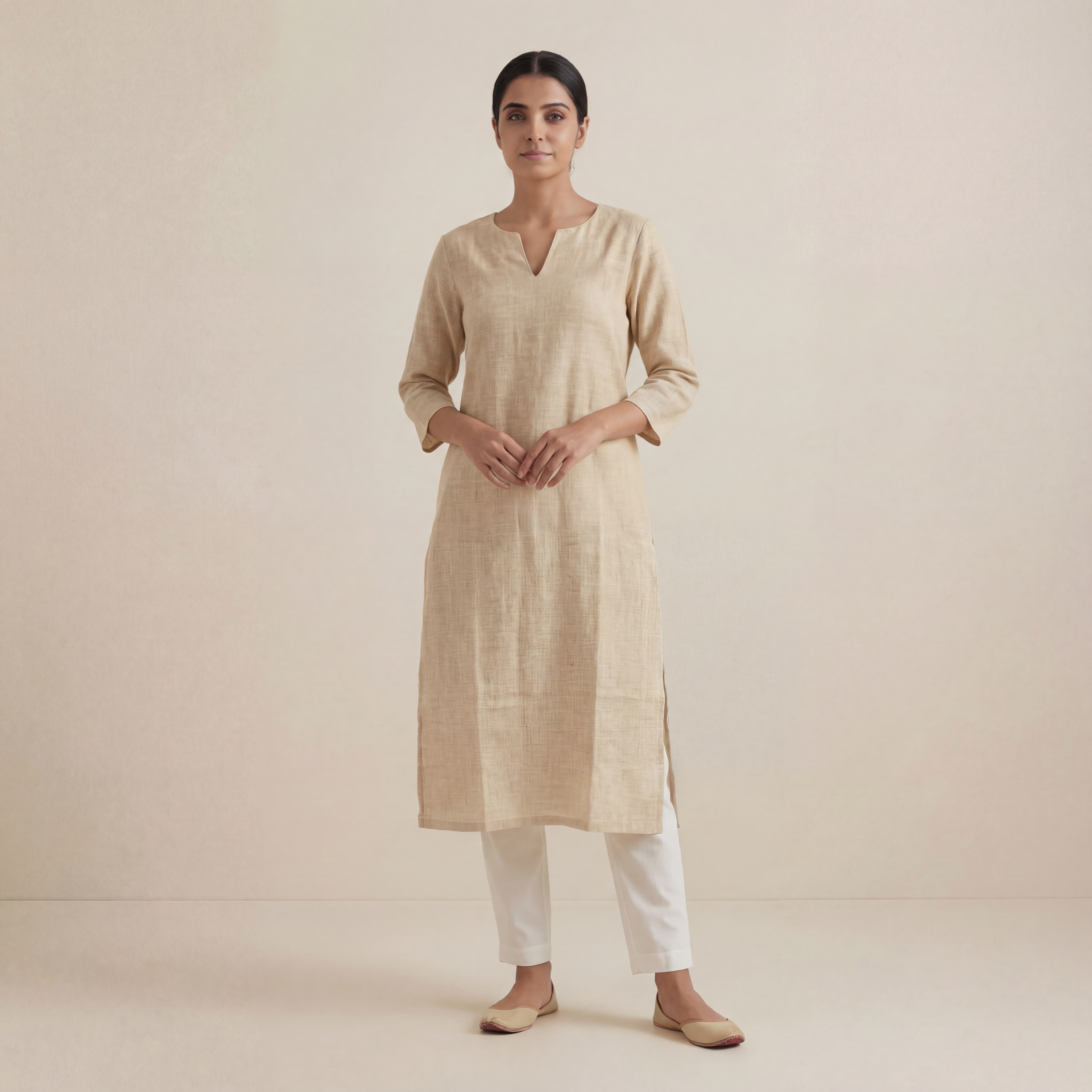 Warm Yellow - Women's Long Kurta 