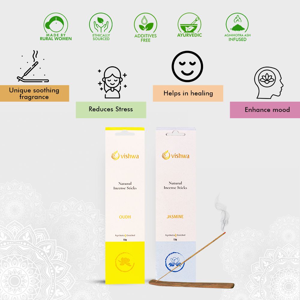 Premium Incense Sticks Bundle - Natural - (Oudh + Jasmine ) 2