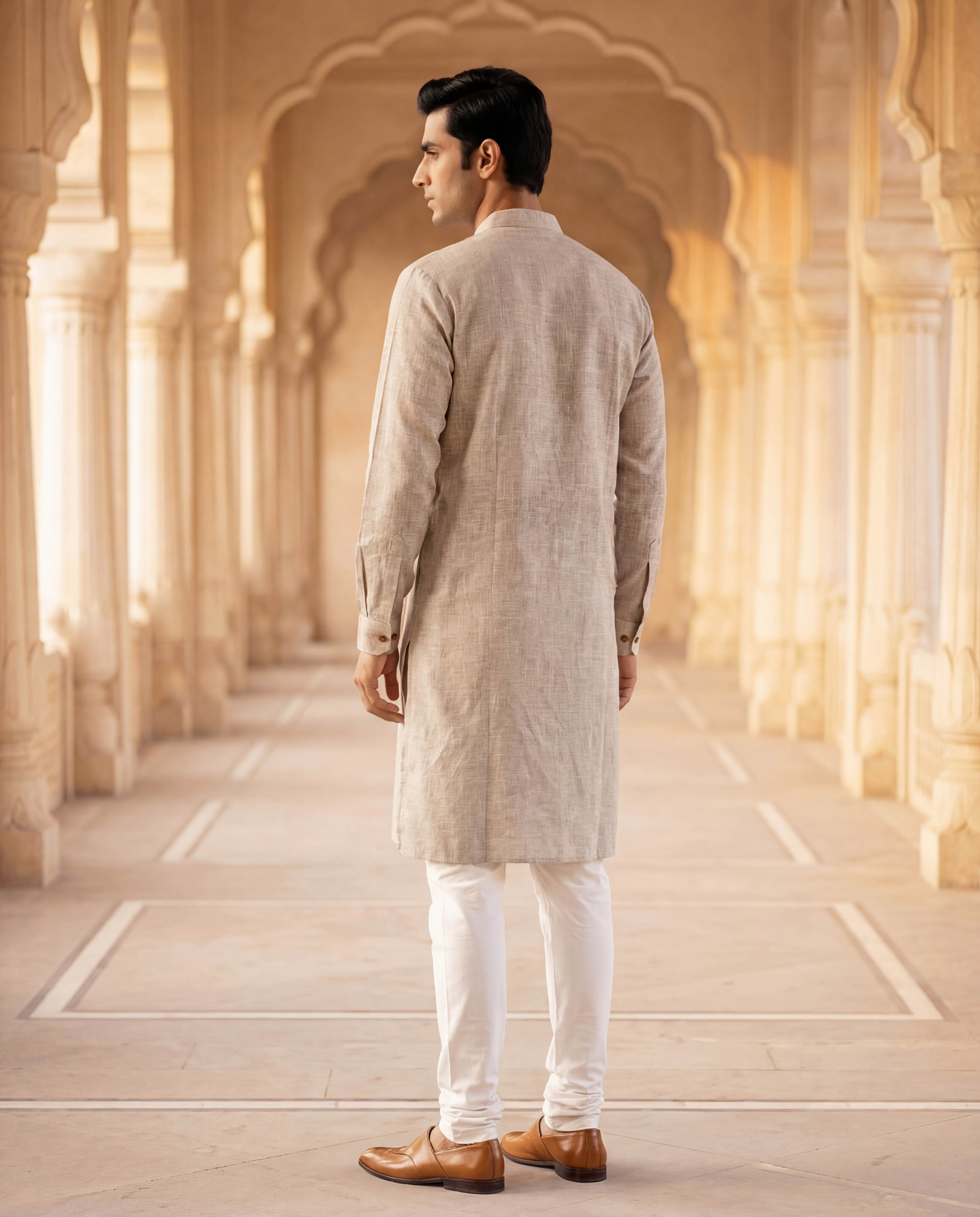 Men's Long Kurta- Dusty Rose  2