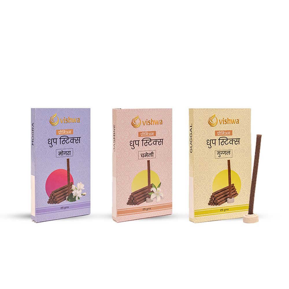 Dhoop Sticks Bundle - Floral - ( Guggal + Mogra + Jasmine ) 4