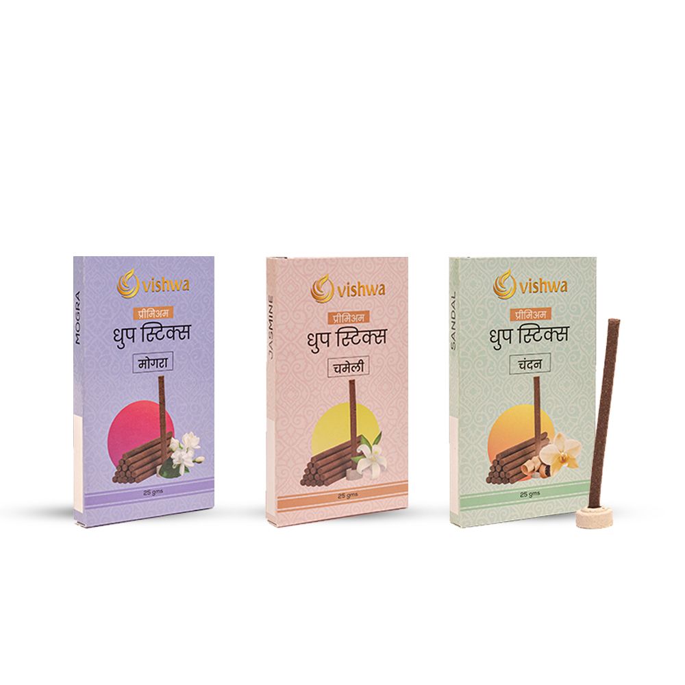 Dhoop Sticks Bundle - Indian - ( Jasmine + Sandal + Mogra ) 4