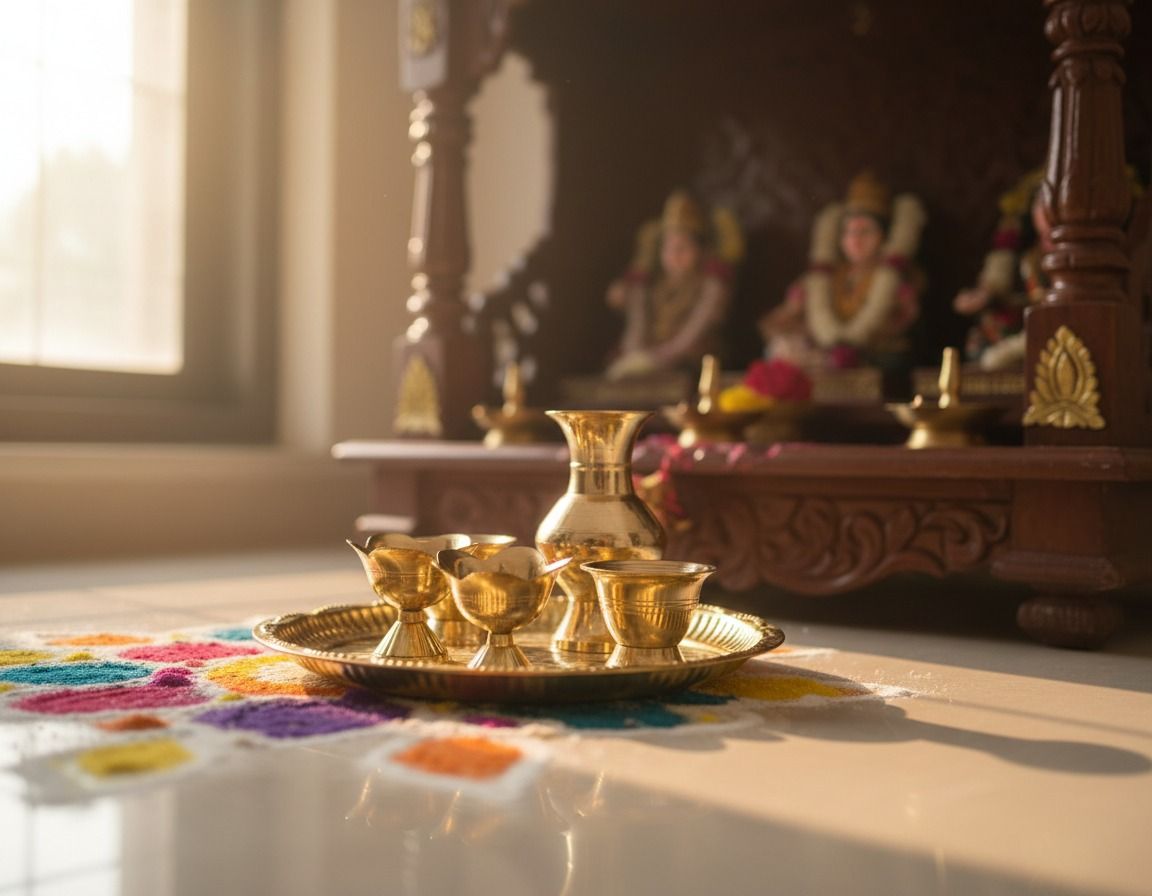 Brass Puja Thali Set with Diyas 2